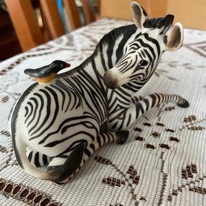 Vintage Franklin Mint Porcelain Zebra "Happy Landing!"